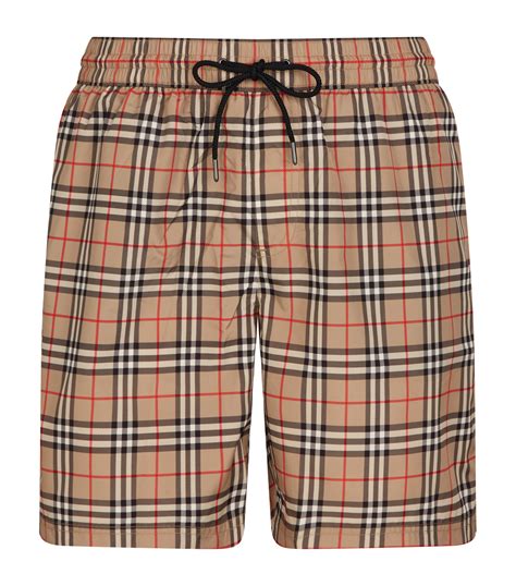 burberry swim trunks red|Burberry check drawcord swim shorts.